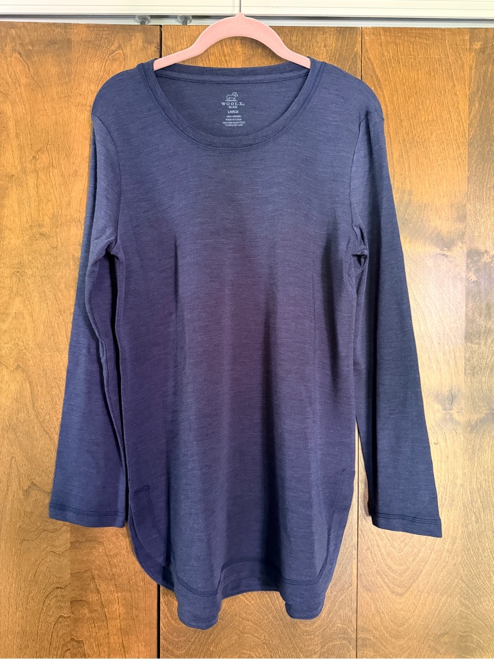 Woolx Large Navy Blue Blair Curved Hem Tunic